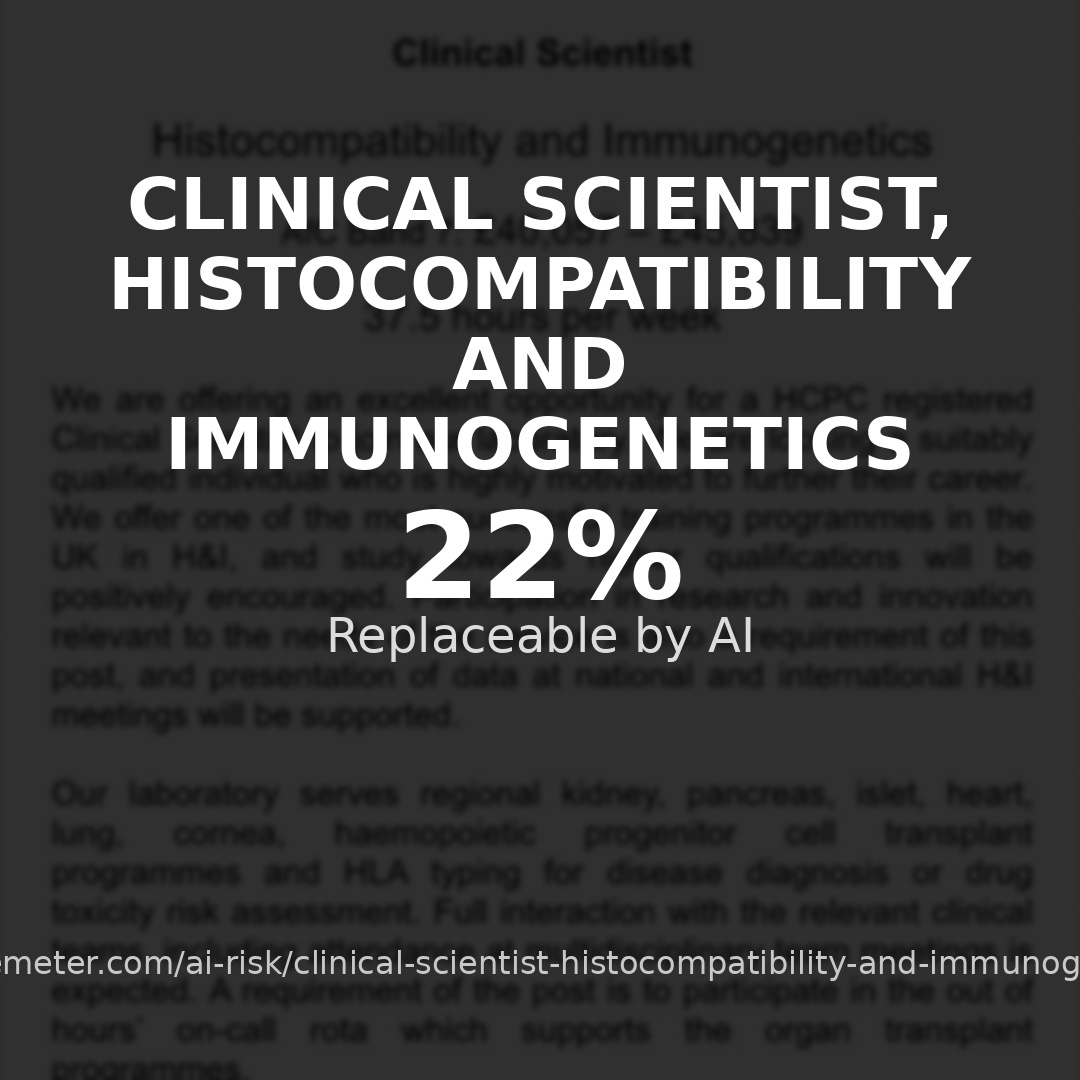 Clinical scientist, histocompatibility and immunogenetics