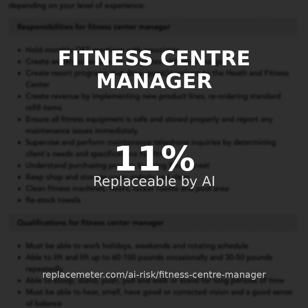 Fitness centre manager