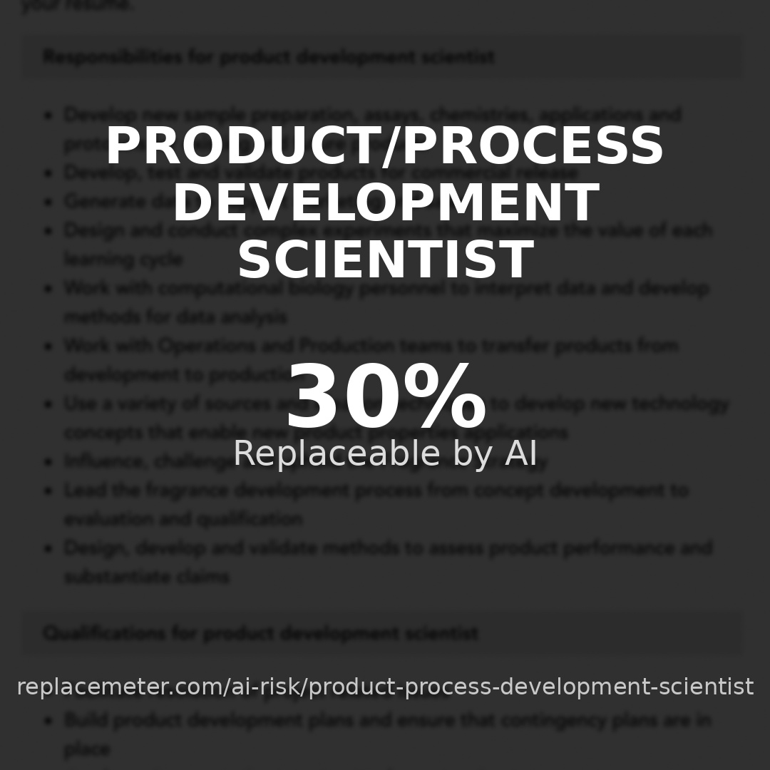 Product/process development scientist